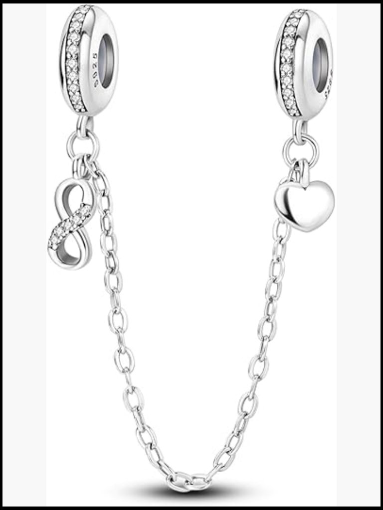 Safety Chain Charm Dangle Beads For Bracelet Love Butterfly Evil Eye Stopper